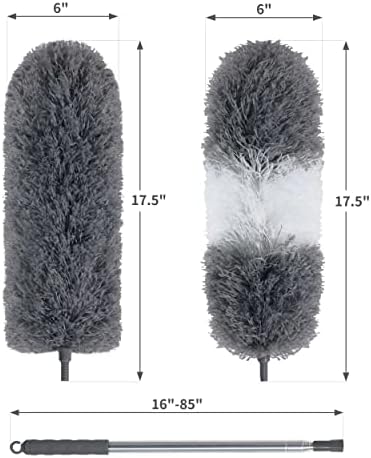 BOOMJOY Microfiber Feather Duster with 100 Inches Extendable Pole, 2 Pack Dusters for Cleaning Ceiling, Fan, Furniture - Image 7
