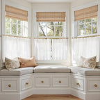 jinchan Linen Pinch Pleated Back Tab Tier Curtains, 26x20, White - Image 2