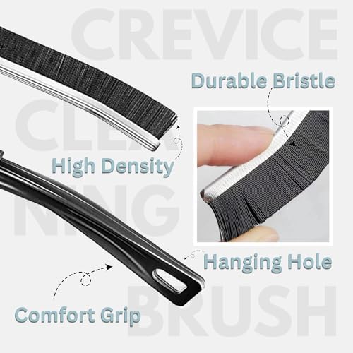CrafTreat Hard Bristle Crevice Cleaning Brush – 6 Pack (Black) – Gap Scrub Brushes for Kitchen, Bathroom, Window Tracks, Grout, Car & Tight Spaces – Household Cleaning Tool - Image 6