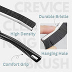 CrafTreat Hard Bristle Crevice Cleaning Brush – 6 Pack (Black) – Gap Scrub Brushes for Kitchen, Bathroom, Window Tracks, Grout, Car & Tight Spaces – Household Cleaning Tool - Image 6