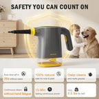 Handheld Steam Cleaner with LED Temperature Display, 15s Fast Heating High Pressure Portable Steam Cleaner for Home Kitchen Car Grout, 15-Piece Accessories, 410ml Detachable Tank - Image 3