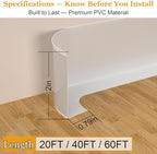Flexible Vinyl Baseboard Trim 40 Ft, Peel and Stick Wall Base - Image 5