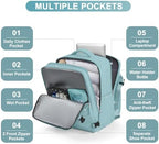 Large Travel Backpack Carry on Flight Approved Mochila De Viaje Carry on Backpack for Airplanes Spirit Airlines Personal Item Bag 18x14x8 Inches Travel Bag Traveling Backpack for Women Men Light Blue - Image 4