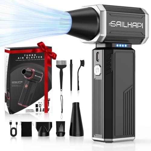 Powerful Air Duster, Rechargeable Blower, Turbo Fan, Barber Gifts by SAILHAPI