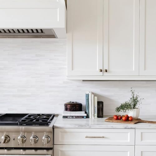 STICKGOO 1/3 Sheet Subway Tile Peel and Stick Backsplash, Star White Marble Look Dolomite Kitchen Backsplash Wall Tile(Only 1/3 Sample) - Image 3