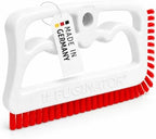 FUGINATOR® Grout Brush White/Red - Ergonomic Heavy Duty Cleaning Brush for Bathroom, Shower & Kitchen - Deep Detail Scrubber for Wall & Floor Tiles, Crevices & Tight Spaces - Made in Germany by Fugenial