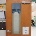 NICETOWN Stone Blue Lockdown Shade for Classroom Door Window Cover by NICETOWN