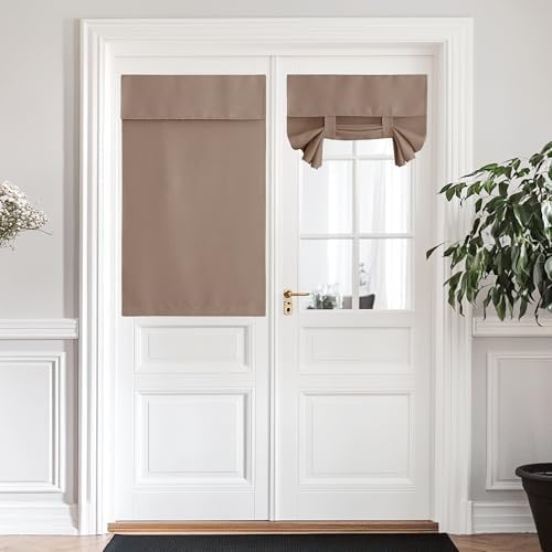 NICETOWN Cappuccino Blackout French Door Curtains for Half Window Cover by NICETOWN