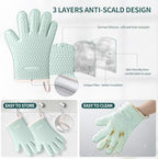 MAD SHARK Silicone Oven Mitts with Fingers Heat Resistant 450°F in Kitchen - Image 4