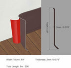 HARFINGTON 20ft x 4" Baseboard Trim Peel and Stick Wall Flexible Molding Trims, Self Adhesive PVC Cove Base Baseboards for Walls Corner, Coffee - Image 2