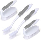 Scrub Brush Set, 4 Pack Deep Cleaning Brush Kit, Gray by HileSwan