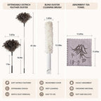 Extendable Ostrich Feather Duster Set with Blind Brush & Cleaning Cloth - Image 2