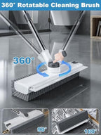 Floor Scrub Brush with Long Handle, 4 in 1 Shower Scrubber with Floor Squeegee and Heavy-Duty Stiff Bristle Push Broom for Cleaning Shower Bathroom Patio Pool Kitchen Wall Deck Tile Garage - Image 7