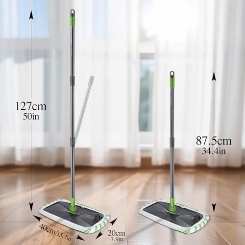 Hardwood Floor Mop,Extended Large Flat Floor Mop with 5 Washable Pads - Image 6