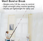 24FT Telescoping Extension Pole - Adjustable Aluminum Paint Roller Pole with 3/4" Universal Threaded Tip - Flip-Lock Extendable Pole for Window Roof Pool Cleaning - Image 3
