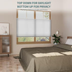 Custom Size MYshade Top Down Bottom Up Shades Light Filtering Cordless Blinds for Indoor Windows Cellular Blinds & Shades Window Covering Easy to Install, White - Image 3