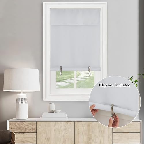 NICETOWN Greyish White Thermal Insultaed Blackout French Door Curtain - Image 4