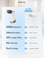 Handheld Steamer for Clothes, 5000Pa Suction Vacuum Steamer & Iron for Garment Grip, Wrinkle Remove, 12 Oz Large Tank, Travel Dual Voltage - Image 6