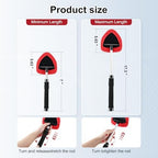 JUSTTOP Windshield Cleaner Tool, Car Interior and Exterior Window Cleaning Kit with Extendable Handle & 4 Reusable Microfiber Pads, Auto Glass Wiper Brush Kit for Car & Home Windows (Red) - Image 3