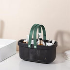 Portable Shower Caddy Basket with Handle Plastic Storage Basket Black Green - Image 2