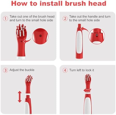 SOARING Rechargeable Electric Cleaning Brush with 4 in 1 Multiple Brush Heads,Indoor Household Cordless Motorized Brush for Bathroom Toilet Kitchen Tile Crevice (White & Red) - Image 5