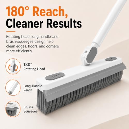 180° Rotating Gap Cleaning Tool,with V-Shaped Bristles and Squeegee，A - Image 2
