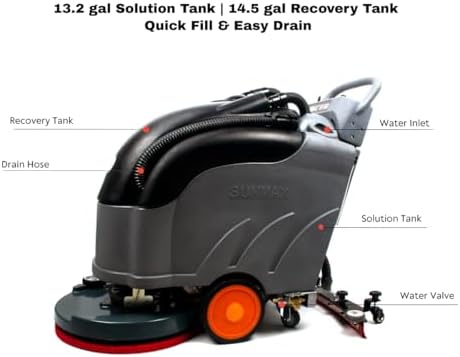 SUNMAX RT50D 22" Self-Propelled Floor Scrubber Dryer, 14.5-gal Tank, Up to 36,000 sqft/hour, Complete Set of Parts - Image 4