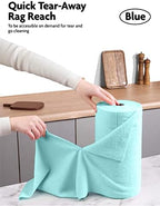 Fantasticlean Microfiber Cleaning Cloth Roll- 40 Sheets, 12" x 12" (Blue) - Image 2