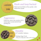 Diamond Floor Polishing Pads, 3 Inch Resin Bond Hook and Loop Polishing Pucks for Concrete, Terrazzo, Marble, Granite, Grit 100, 3PCS - Image 3
