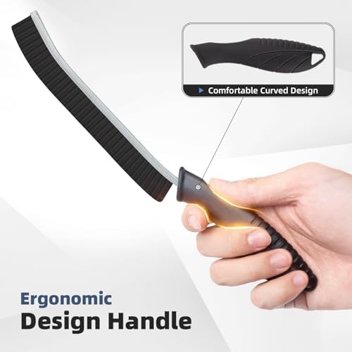 FOOGWEE Hard Bristle Crevice Cleaning Brush - Cleaning Supplies - Grout Cleaning Brushes for Household Use - Crevice Cleaning Tool for Bathroom, Home and Kitchen (5, Black) - Image 3