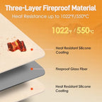 2 PCS Heat Resistant Mats for Countertop Air Fryer, 18x15in, Khaki - Image 2