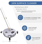 Biswing 18" Pressure Washer Surface Cleaner with 4 Wheels, Stainless Steel Power Washer Accessory for Driveways Sidewalks Patios Cleaning, 1/4" Quick Connector, 2 Extension Wand Attachments, 4000 PSI - Image 2