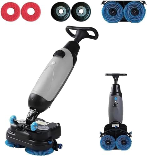 Commercial Electric Floor Cleaner, Walk-Behind Scrubber Polisher Machine, Heavy-Duty Floor Washer for Home Kitchen, Efficient Floor Buffer for Commercial Use, White,Gray by Unknown