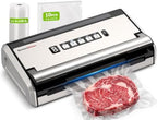 Bonsenkitchen Vacuum Sealer for Food, Stainless Steel, 0.2-inch Wider Seal by Bonsenkitchen