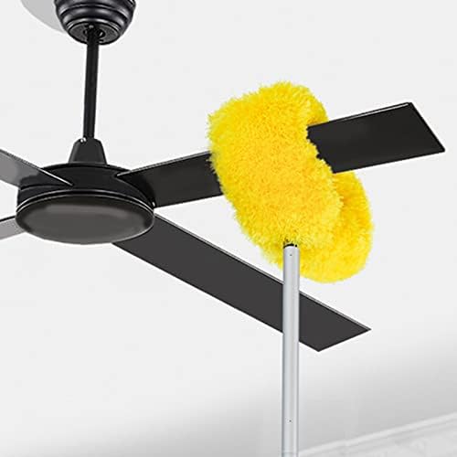 Washable Ceiling Fan Cleaner from 13 to 50 Inch Microfiber Duster with Telescoping Extension Pole, Fit for Cleaning High Ceiling Fan, Furniture, Blinds, Car (Yellow) by LUFMWCWD