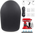 Sliding Mat for Kitchen aid 4.5-5 Qt Stand Mixer with 1Pc Cord Organizer and 3Pcs Attachment Holder for Kitchen Appliance Slider Counter, Moving Tray (Pine Wood, Black) by Sun3drucker