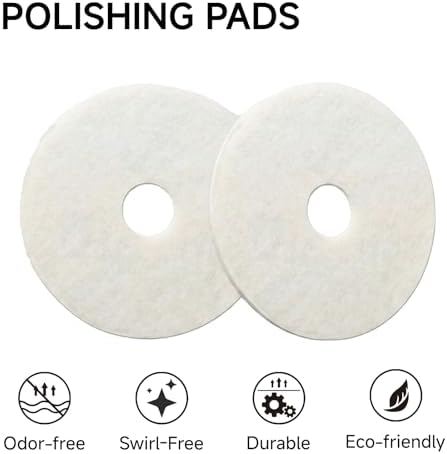 20” White Polishing Floor Pad, Non-Abrasive Commercial Pad for Scrubber & Buffer & Other Floor Machines, Extra Thick ≥2.3cm Soft Fiber Design, Light Polishing for Vinyl Marble Terrazzo(5-Pack) - Image 4