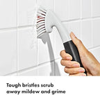 OXO Good Grips Grout Brush & Heavy Duty Scrub Brush Combo Set; Tough, Durable bristles Cut Through Grime and soap scum; Ideal for tubs, Tile Walls, countertops and Floors - Image 3