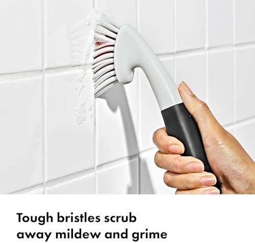 OXO Good Grips Grout Brush & Heavy Duty Scrub Brush Combo Set; Tough, Durable bristles Cut Through Grime and soap scum; Ideal for tubs, Tile Walls, countertops and Floors - Image 3