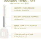 E-far Silicone Cooking Utensils Set, 7-Piece White Kitchen Utensils Set - Image 5