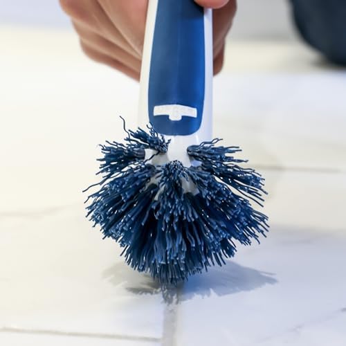 Unger 2-in-1 Grout and Corner Scrubber Brush Tool, Crevice Bathroom Cleaning Supplies for Showers, Door Tracks, Tile, and Bathtubs, Household 360-Degree Scrubbing Power (Pack of 4) - Image 2