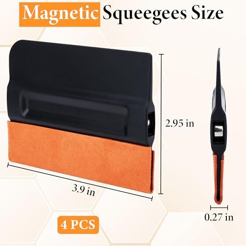 ecocstm 4 PCS Vinyl Felt Squeegee, 4 Inch Magnet Tint Decal Squeegee Tool - Image 2