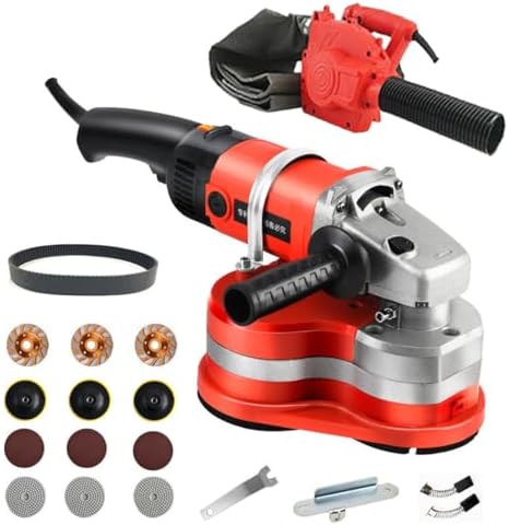Industrial 2800W Concrete Grinding and Polishing Machine, 3-Head Electric Diamond Grinder with 8” Coverage, 6 Adjustable Speeds, for Professional Concrete, Stone, Marble, and Metal 02 by Unknown