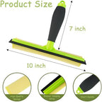 Shower Squeegee Window Squeegee Cleaner for Shower Doors Glass, 2 in 1 Window Cleaning Tool Window Scrubber Handheld Squeegee for Car Windshield with Sponge and Rubber Squeegee, Green - Image 2