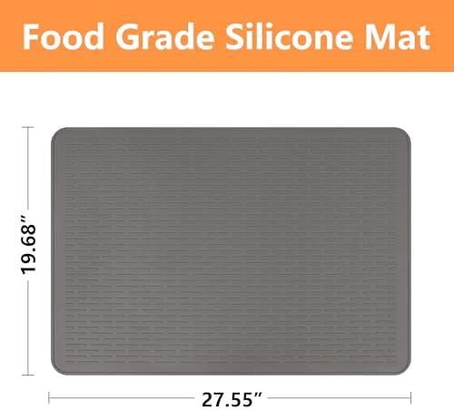 Stove Top Cover for Electric Stove- Range Covers for Electric Stove,Silicone XXL Dish Drying Mat, Glass Cooktop Covers, Flat RV Range top Mats (Gray, 28"x20") - Image 2