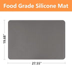Stove Top Cover for Electric Stove- Range Covers for Electric Stove,Silicone XXL Dish Drying Mat, Glass Cooktop Covers, Flat RV Range top Mats (Gray, 28"x20") - Image 2