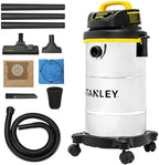 STANLEY Wet Dry Vacuum 5 Gallon with 4 HP Powerful Motor Suction,Stainless Steel Shop Vacuum Portable Wet Dry Vac for Jobsite, Workshop, Garage, Basement SL18130 by STANLEY