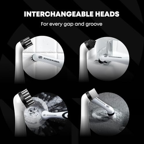 SonicScrubber Household Cleaning Brush Power Scrubber - Electric Spin Scrubber Brush for Home, Kitchen & Bathroom - Grout Cleaner & Removes Mould (Washing-Up System Spin Brush) - Image 6