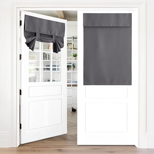 NICETOWN Grey French Door Curtains for Kitchen Front Back Window by NICETOWN