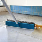 16-Inch Push Broom Outdoor with Rubber Squeegee and 58" Long Handle, 2 in 1 Commercial Broom Brush with Stiff Bristles for Deck Patio Garage Warehouse Driveway Concrete Floor Cleaning Scrubbing - Image 4